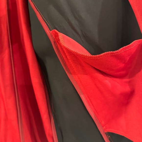 Eloquii Vibrant Red Zipper Jacket NEW Women’s Size 24 Gorgeous Ruffle Sleeves - Picture 4 of 6